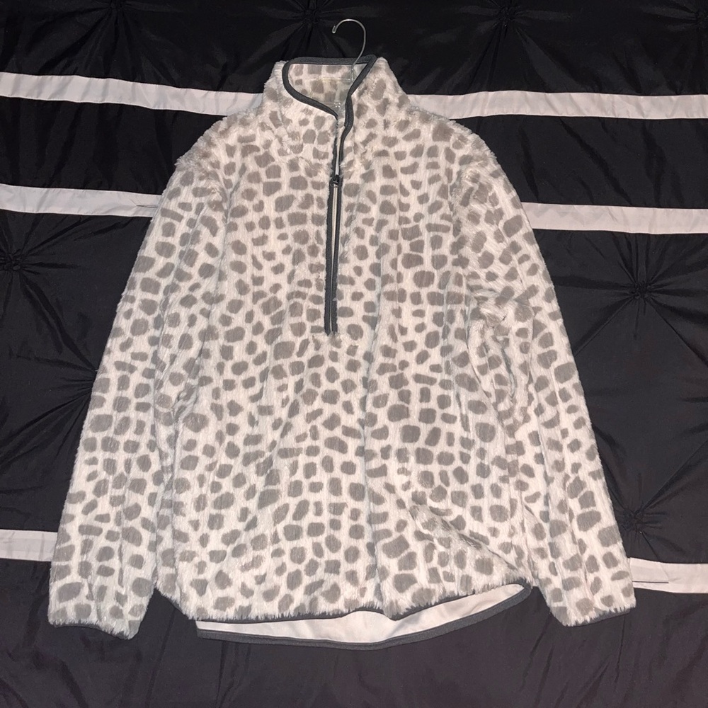 Fuzzy animal print sherpa